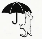 Cartoon cat on umbrella Enamel Pin Accessories - Gothic & Alternative Gift - Haunted