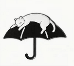 Cartoon cat on umbrella Enamel Pin Accessories - Gothic & Alternative Gift - Haunted