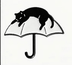 Cartoon cat on umbrella Enamel Pin Accessories - Gothic & Alternative Gift - Haunted