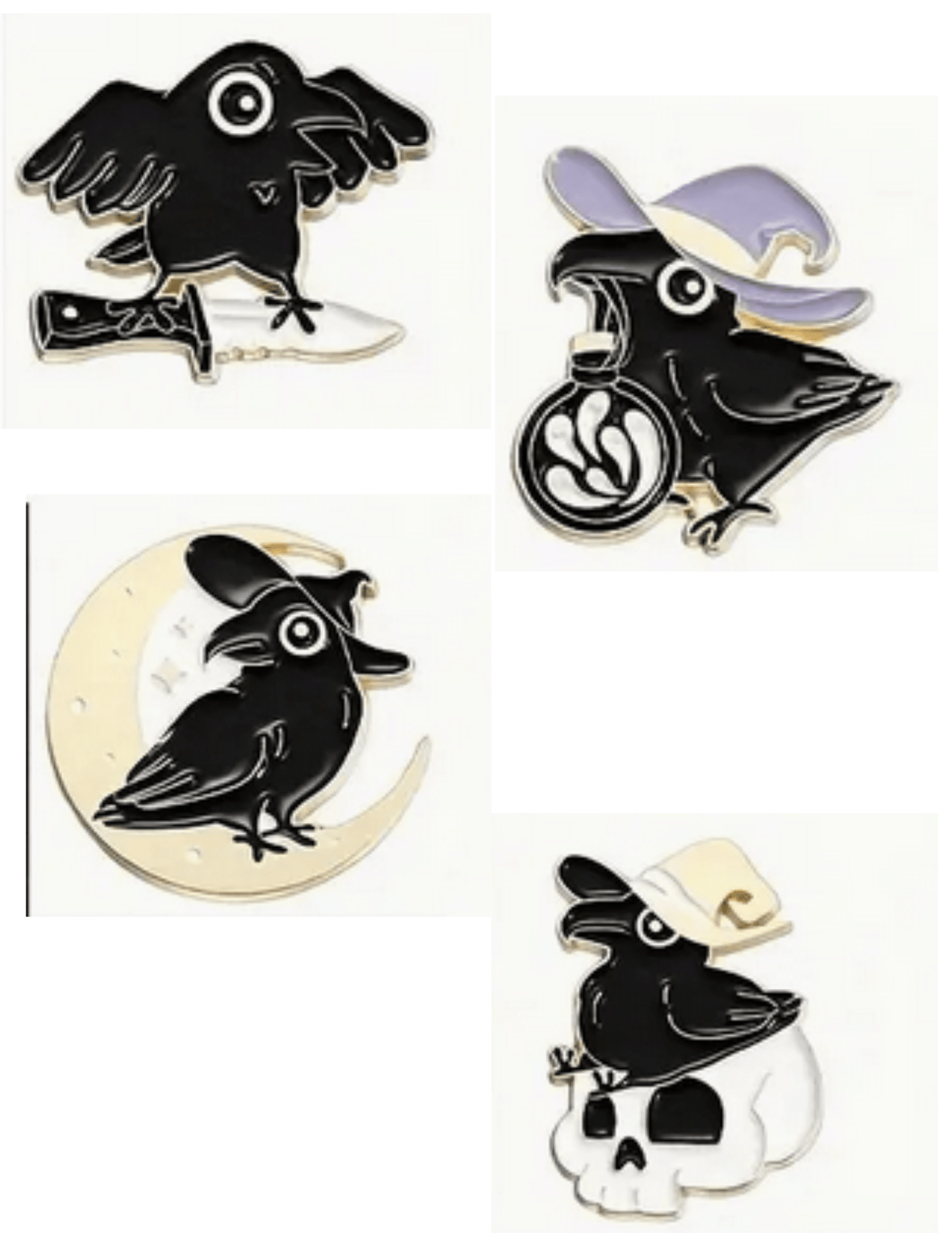 Cartoon Gothic Crow Enamel Pin Raven Accessories - Gothic & Alternative Gift - Haunted