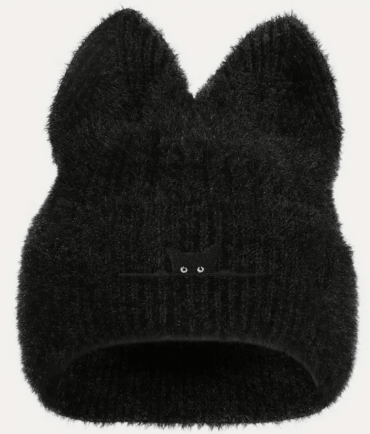 Cat Embroidered Knit Beanie-Super soft Clothing Accessories - Gothic & Alternative Gift - Haunted