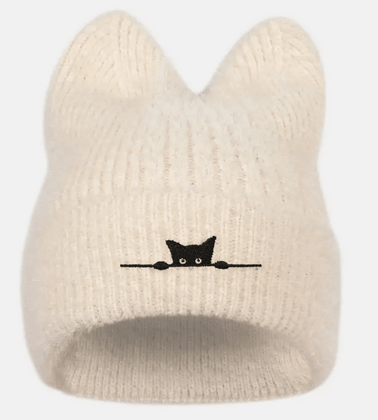 Cat Embroidered Knit Beanie-Super soft Clothing Accessories - Gothic & Alternative Gift - Haunted