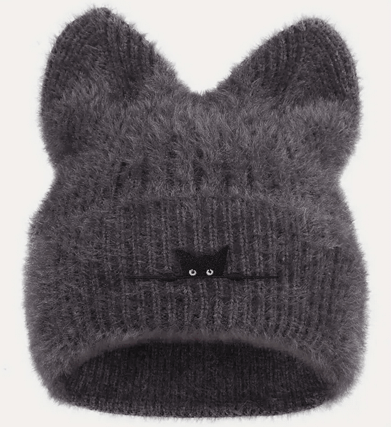 Cat Embroidered Knit Beanie-Super soft Clothing Accessories - Gothic & Alternative Gift - Haunted