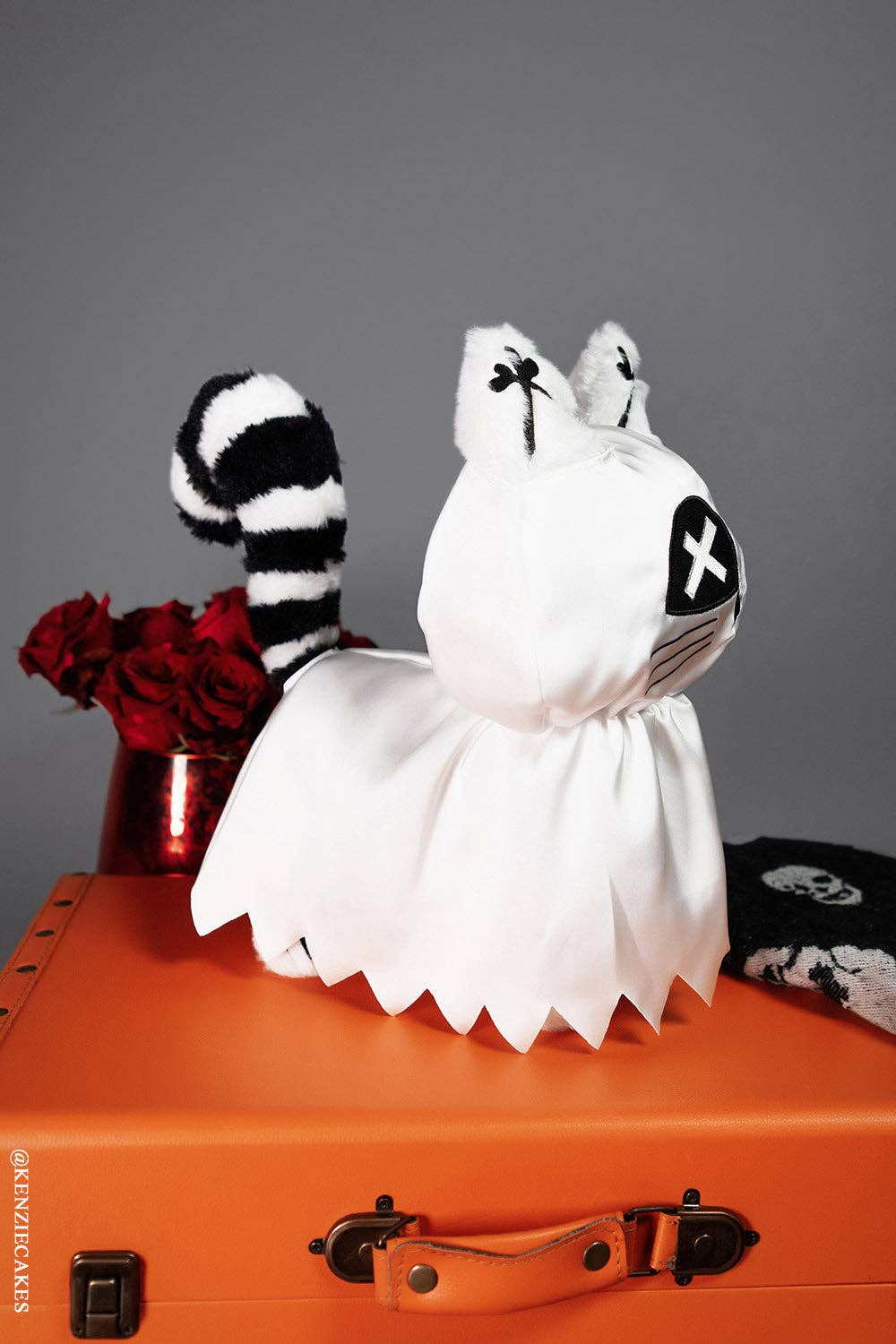 Ghost Kitty Plush Toy Skeleton Cat Gothic