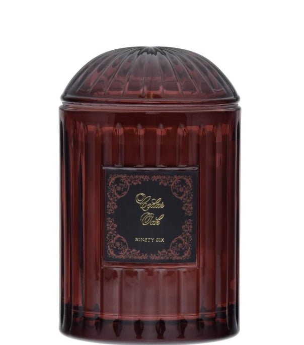 Cedar Oak Large Ninety Six Glass Candle Fall Goth Candles - Gothic & Alternative Gift - Haunted