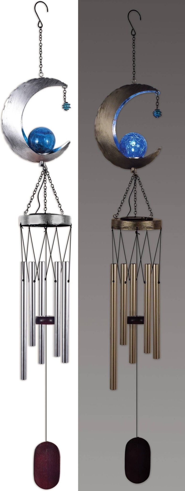 Celestial Moon Spring Garden Solar Wind Chime Garden Decor - Gothic & Alternative Gift - Haunted