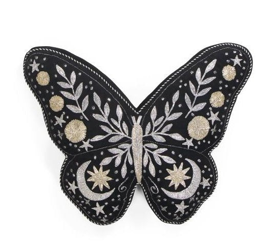 Celestial Moon Stars Butterfly Shaped Large Pillow Home Decor - Gothic & Alternative Gift - Haunted