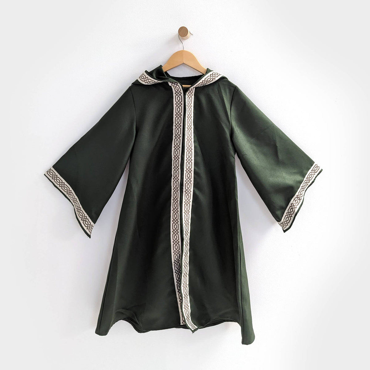 Celtic Robe | Medieval Sorcerer Cloak with Hood: Forest Green Clothing - Gothic & Alternative Gift - Haunted