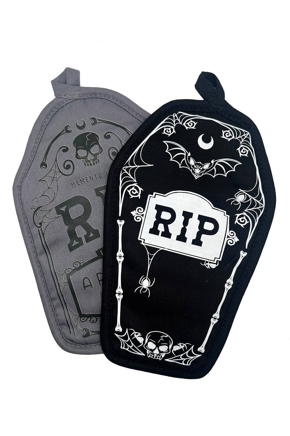 Cemetery Pot Holders Set Kitchenware - Gothic & Alternative Gift - Haunted