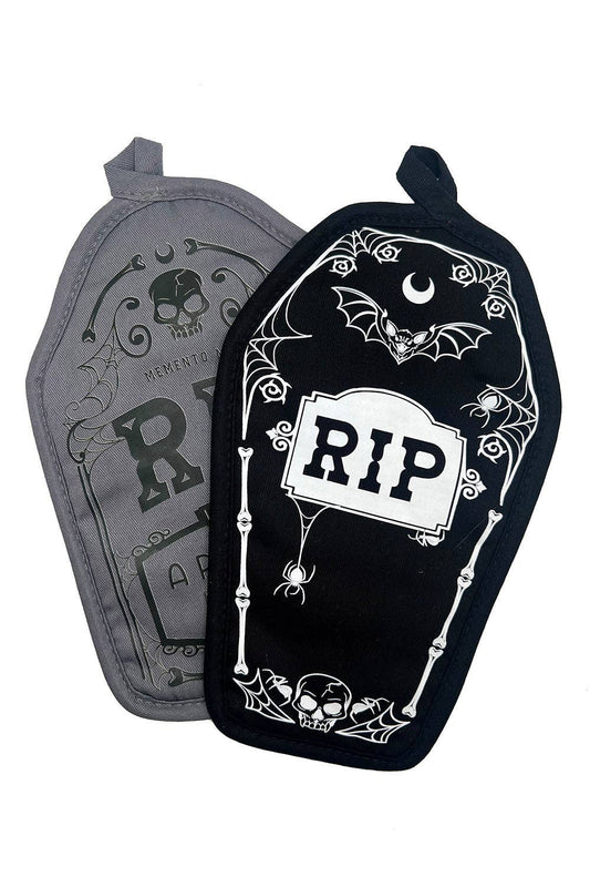 Cemetery Pot Holders Set Kitchenware - Gothic & Alternative Gift - Haunted
