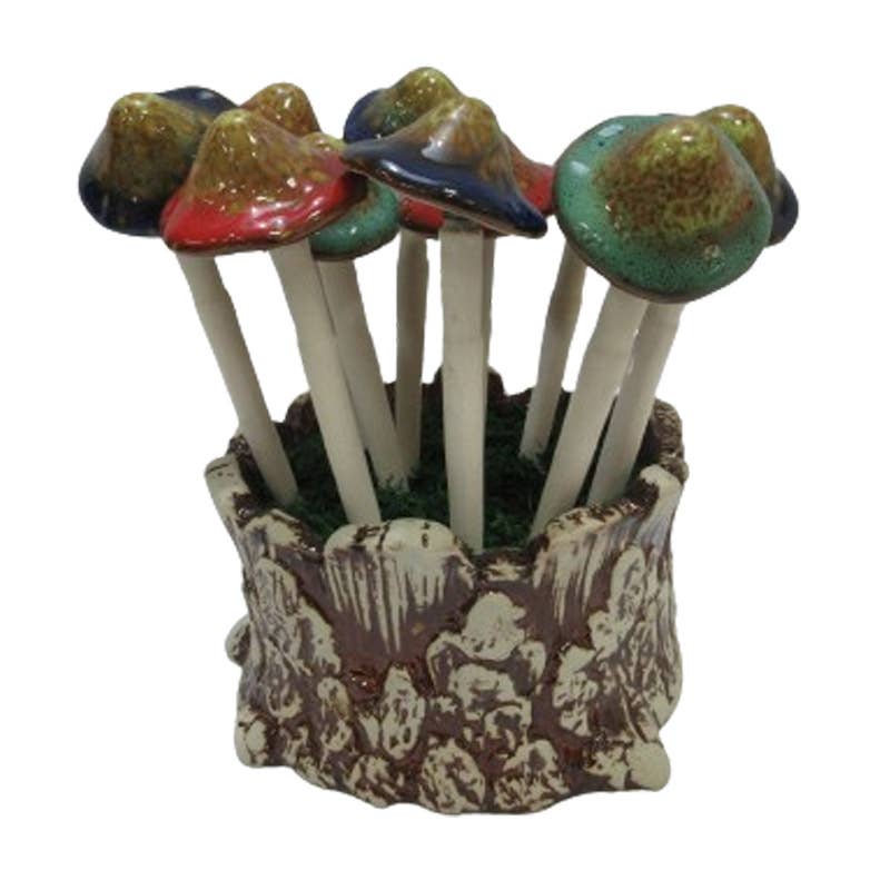 Ceramic Mushroom Garden Pick Garden Decor - Gothic & Alternative Gift - Haunted