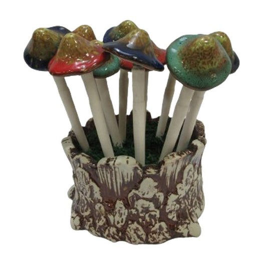 Ceramic Mushroom Garden Pick Garden Decor - Gothic & Alternative Gift - Haunted