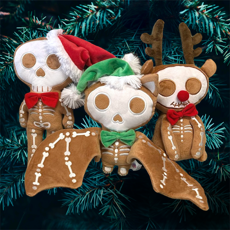 Halloween, Haunted Christmas, GingerDEAD Plush - Reindeer, Bat, Skeleton