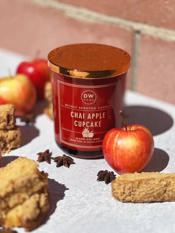 Chai Apple Cupcake Large Glass Candle Candles - Gothic & Alternative Gift - Haunted