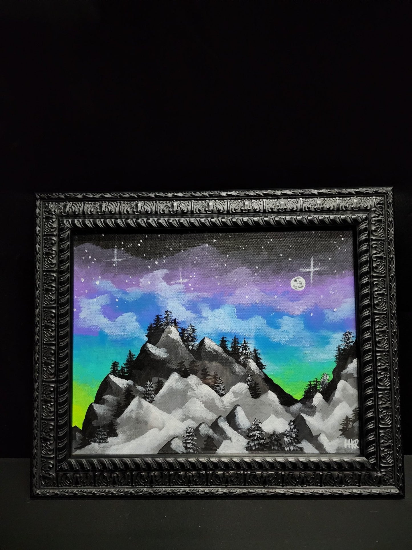 Changing Night Sky framed canvas painting by HKR - Gothic & Alternative Gift - Haunted