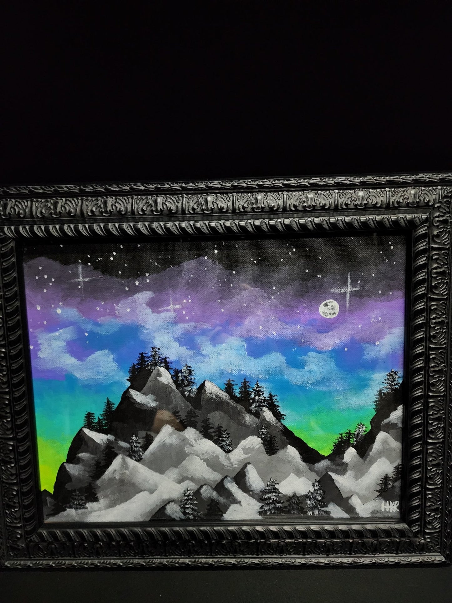 Changing Night Sky framed canvas painting by HKR - Gothic & Alternative Gift - Haunted