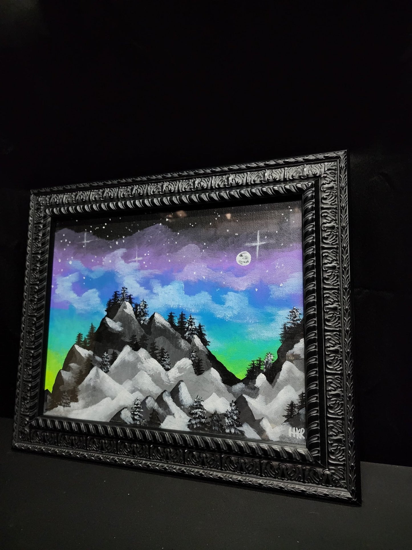 Changing Night Sky framed canvas painting by HKR - Gothic & Alternative Gift - Haunted