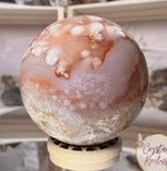 Cherry blossom agate Crystal Sphere - Gothic & Alternative Gift - Haunted