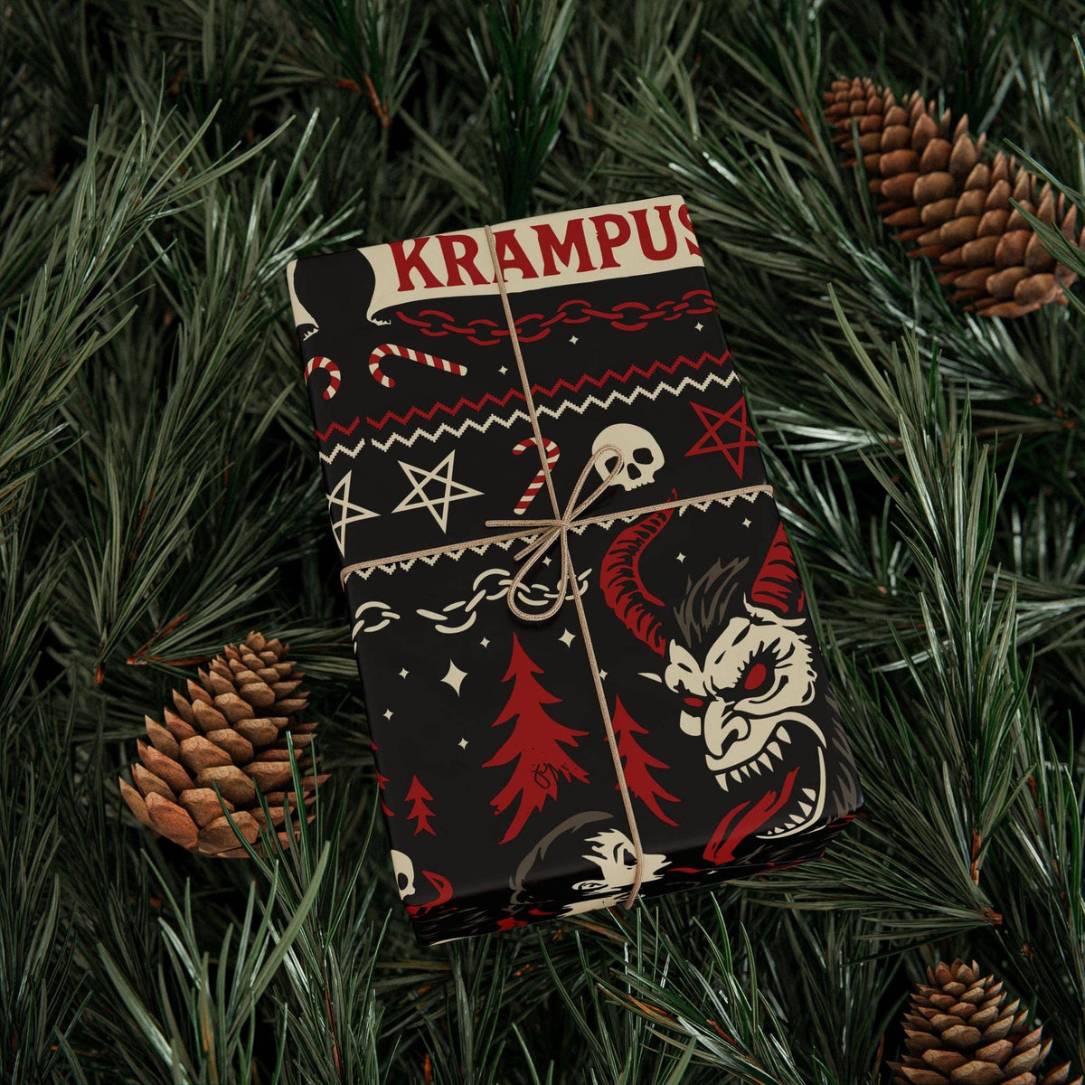 Christmas Horror Krampusnacht Gift Wrapping Paper Roll Wrapping Paper - Gothic & Alternative Gift - Haunted
