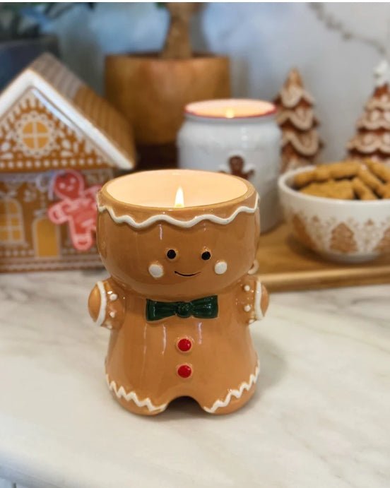 Christmas Morning Gingerbread Man Icon Ceramic Candle Candles - Gothic & Alternative Gift - Haunted