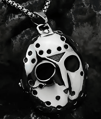 Classic Horror Jason Friday the 13th Mask Stainless Steel Necklace Jewelry - Gothic & Alternative Gift - Haunted