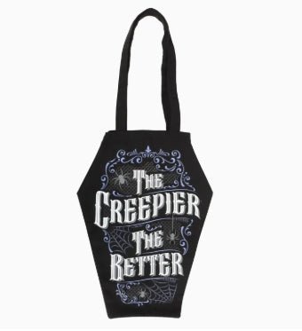 Coffin Shaped The Creepier the Better Tote Bag Clothing - Gothic & Alternative Gift - Haunted