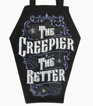 Coffin Shaped The Creepier the Better Tote Bag Clothing - Gothic & Alternative Gift - Haunted