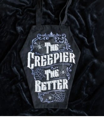 Coffin Shaped The Creepier the Better Tote Bag Clothing - Gothic & Alternative Gift - Haunted