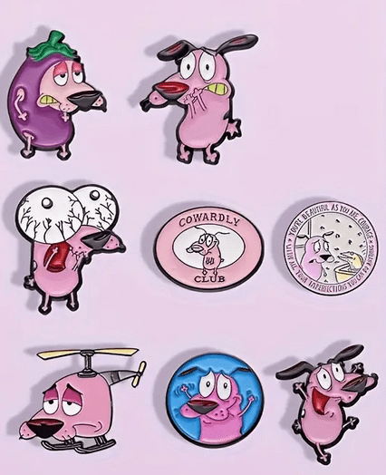 Courage the Cowardly Dog Enamel Pin two for $10.50 Accessories - Gothic & Alternative Gift - Haunted