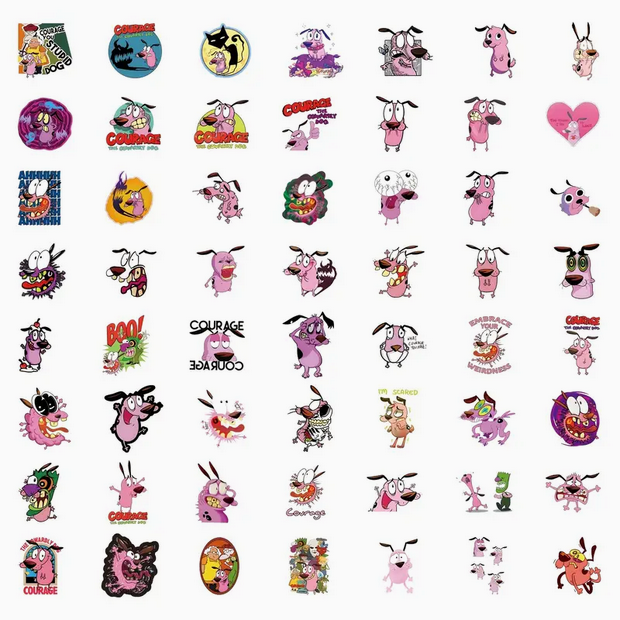 Courage the Cowardly Dog Stickers 2 for $1 Stickers - Gothic & Alternative Gift - Haunted