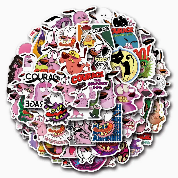 Courage the Cowardly Dog Stickers 2 for $1 Stickers - Gothic & Alternative Gift - Haunted