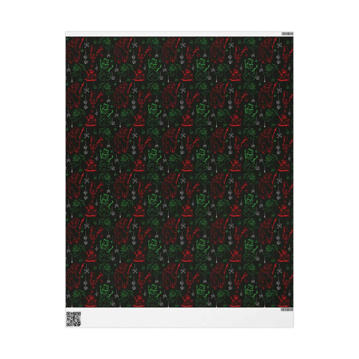 Creepmas Cheer Creepy Santa, Snowman, Skull Gift Wrapping Paper Wrapping Paper - Gothic & Alternative Gift - Haunted