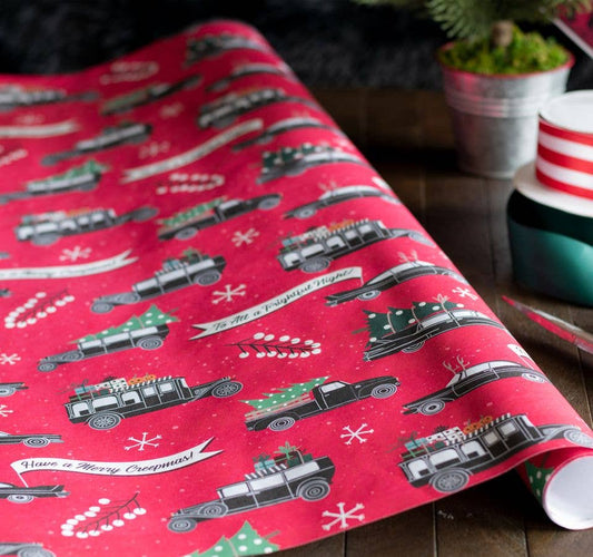Creepmas Hearse Gift Wrap (8ft Roll) Holiday Craft and Decor - Gothic & Alternative Gift - Haunted