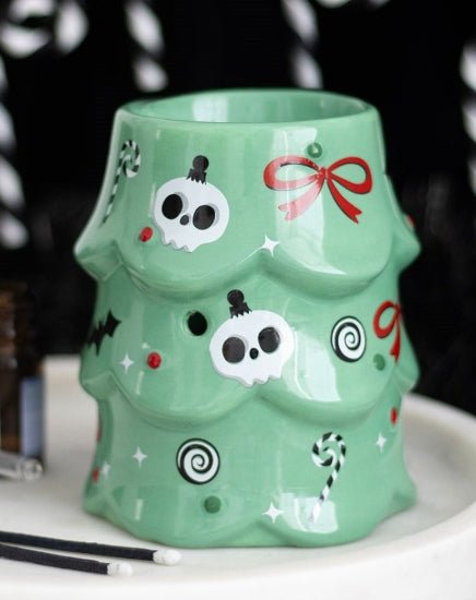 Creepy Christmas Tree Oil Burner and Wax Warmer Candle holders - Gothic & Alternative Gift - Haunted