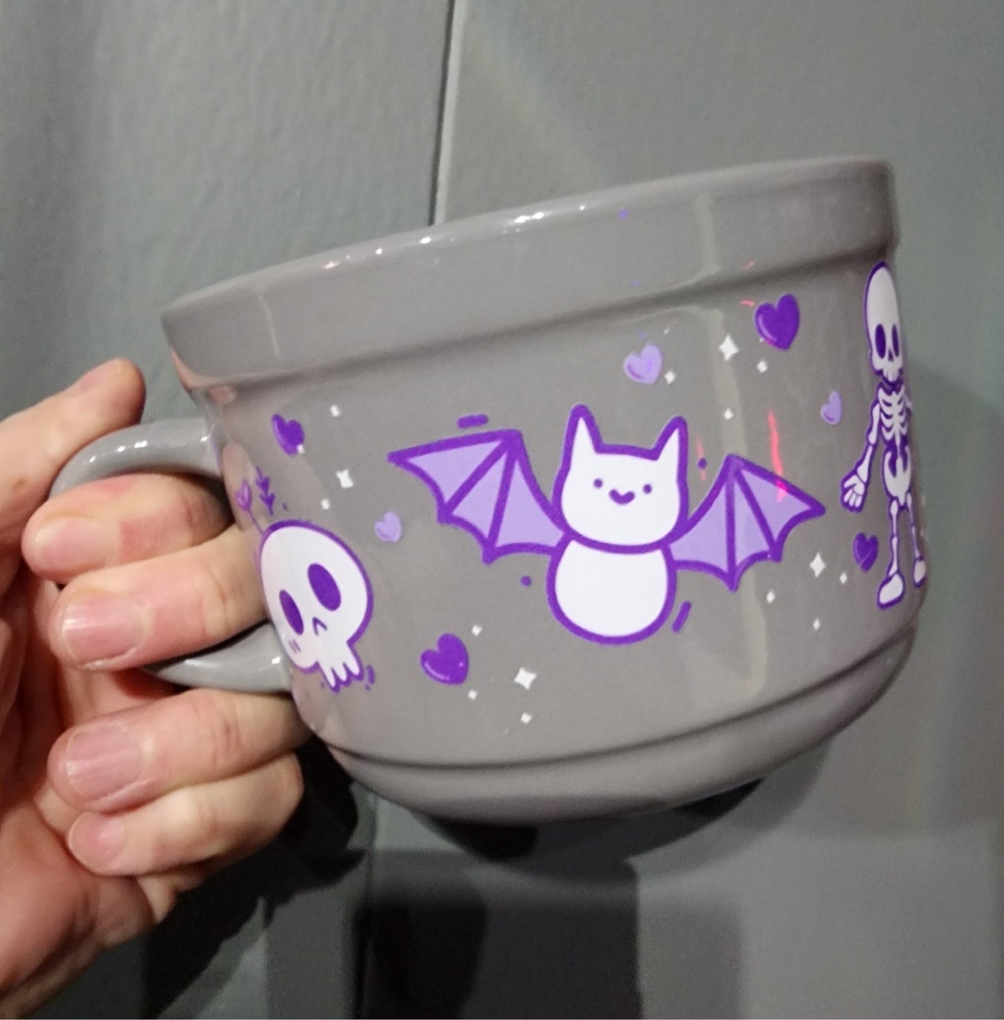 Creepy Cute Coffee Mug Grey Drinkware - Gothic & Alternative Gift - Haunted
