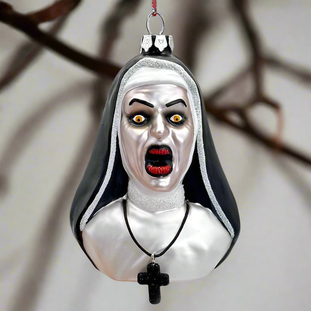 Creepy Nun Glass ornament Gothmas, Christmas, Creepmas, Holiday Ornaments - Gothic & Alternative Gift - Haunted