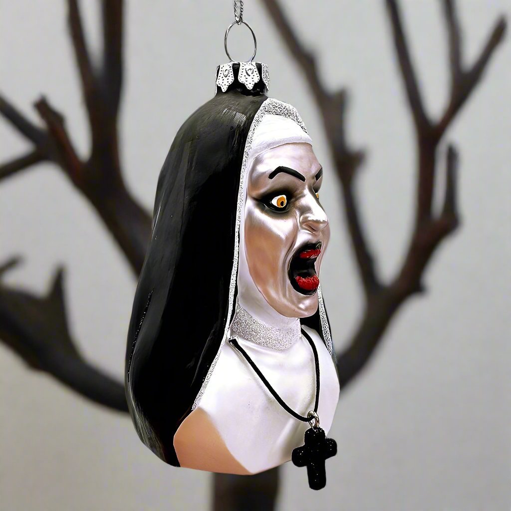 Creepy Nun Glass ornament Gothmas, Christmas, Creepmas, Holiday Ornaments - Gothic & Alternative Gift - Haunted
