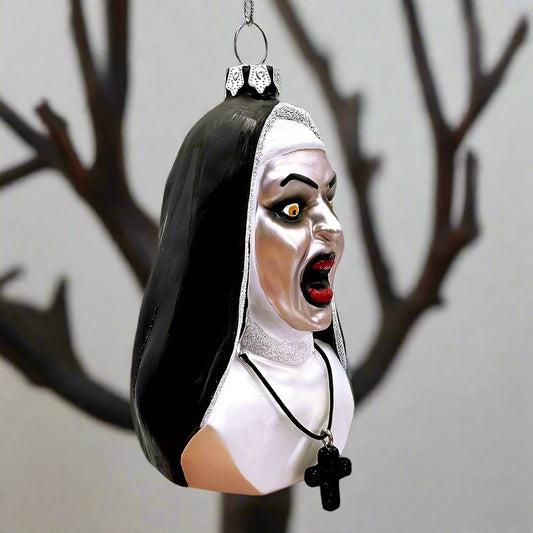 Creepy Nun Glass ornament Gothmas, Christmas, Creepmas, Holiday Ornaments - Gothic & Alternative Gift - Haunted