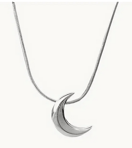 Crescent Moon Silver Necklace Jewelry - Gothic & Alternative Gift - Haunted