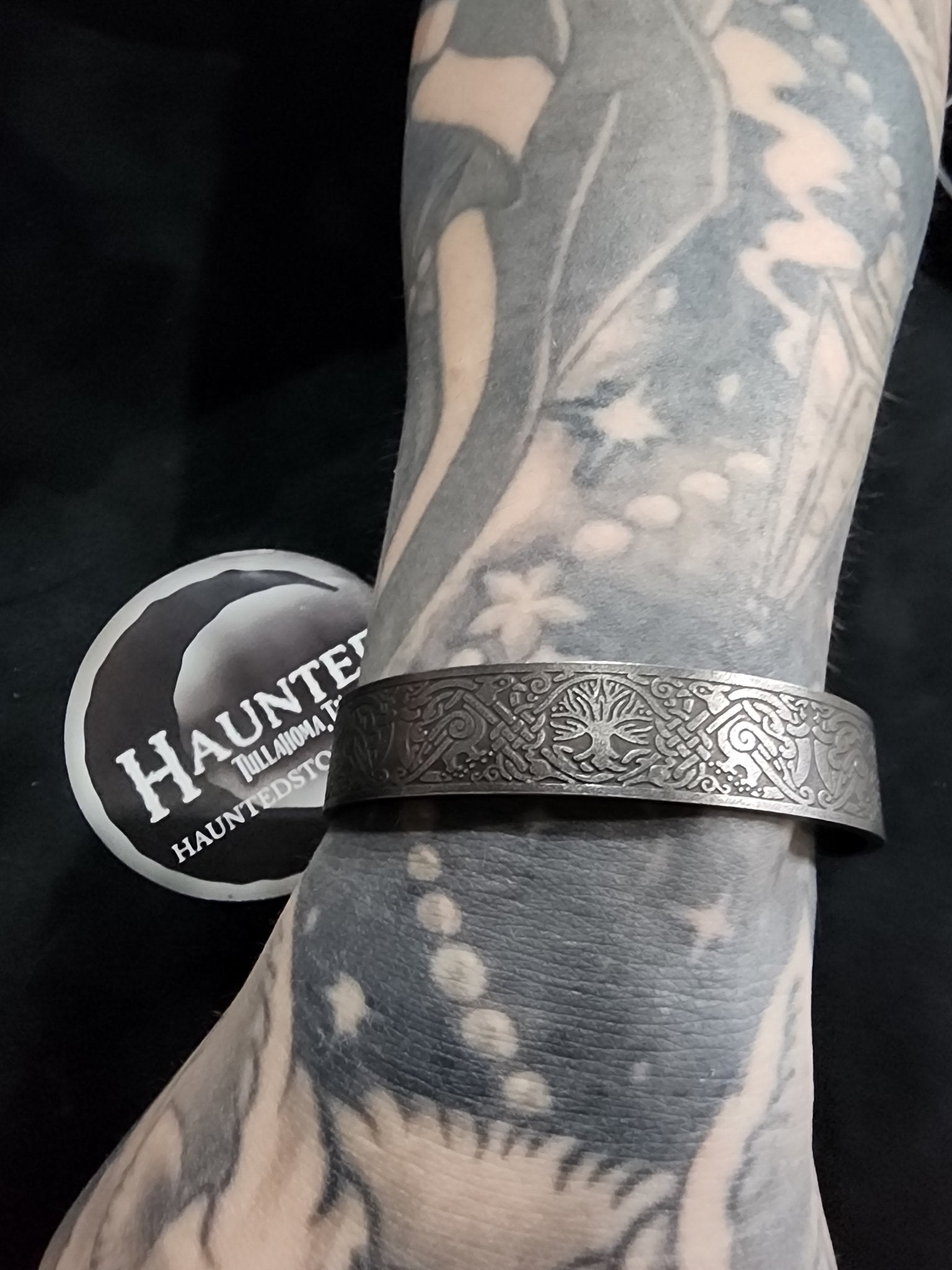 Crow and Tree of Life Nordic Cuff Bracelet Jewelry - Gothic & Alternative Gift - Haunted