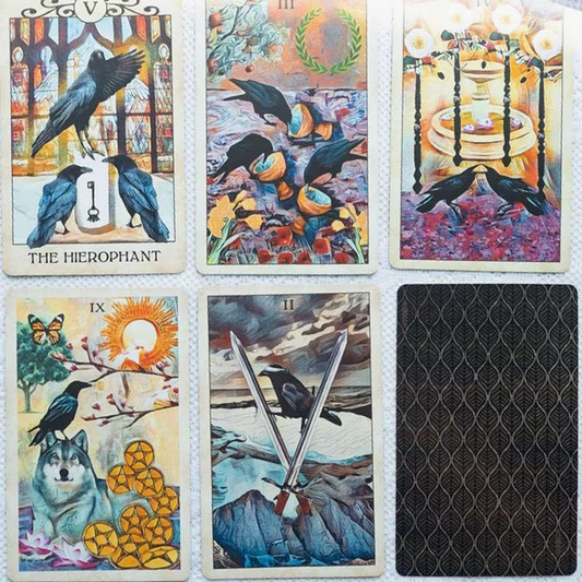 Crow Tarot Card Deck Witch Supplies - Gothic & Alternative Gift - Haunted