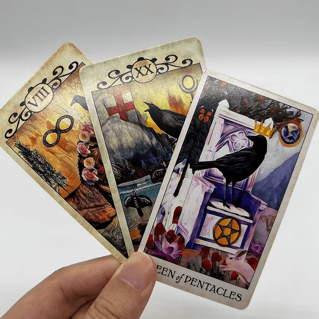 Crow Tarot Card Deck Witch Supplies - Gothic & Alternative Gift - Haunted