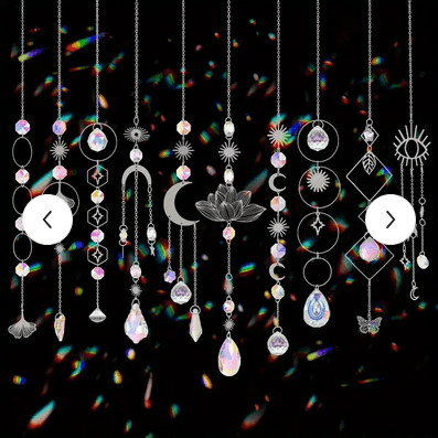 Crystal Lotus Flower Moon Sun Catchers wall hanging - Gothic & Alternative Gift - Haunted