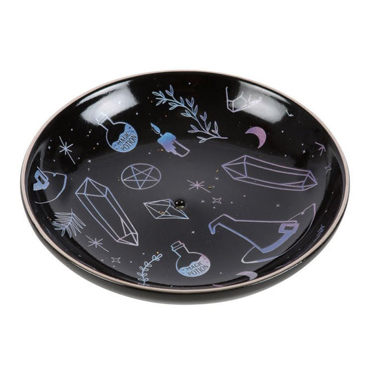 Crystal Witch Incense Stick Holder Burner Plate Dish Incense - Gothic & Alternative Gift - Haunted