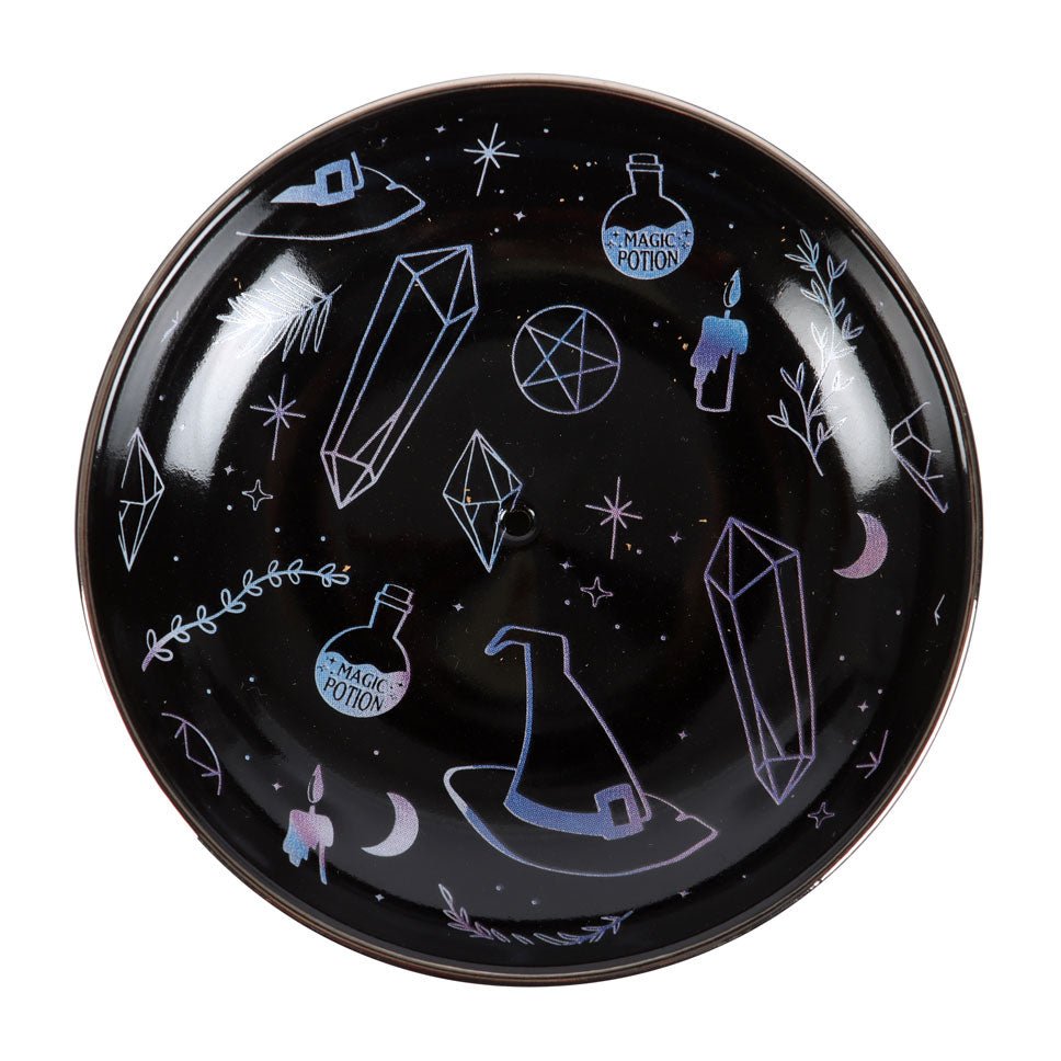 Crystal Witch Incense Stick Holder Burner Plate Dish Incense - Gothic & Alternative Gift - Haunted