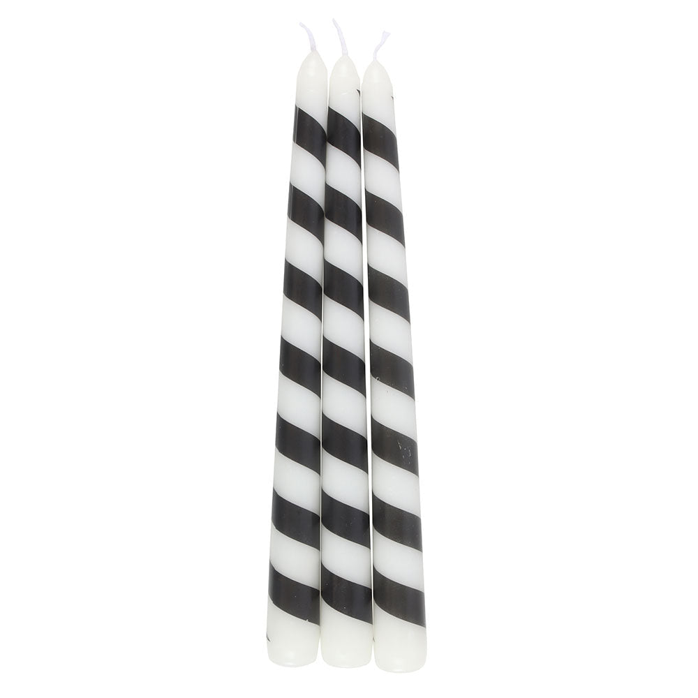 Cursed Black Candy Cane Taper Candles Creepmas Whimsigoth Candles - Gothic & Alternative Gift - Haunted