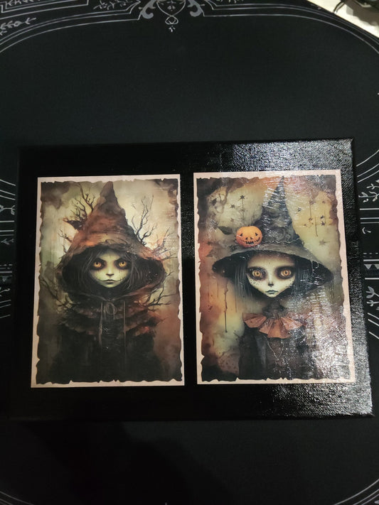 Cursed Creepy Children Print on Canvas Wall Hanging - Gothic & Alternative Gift - Haunted