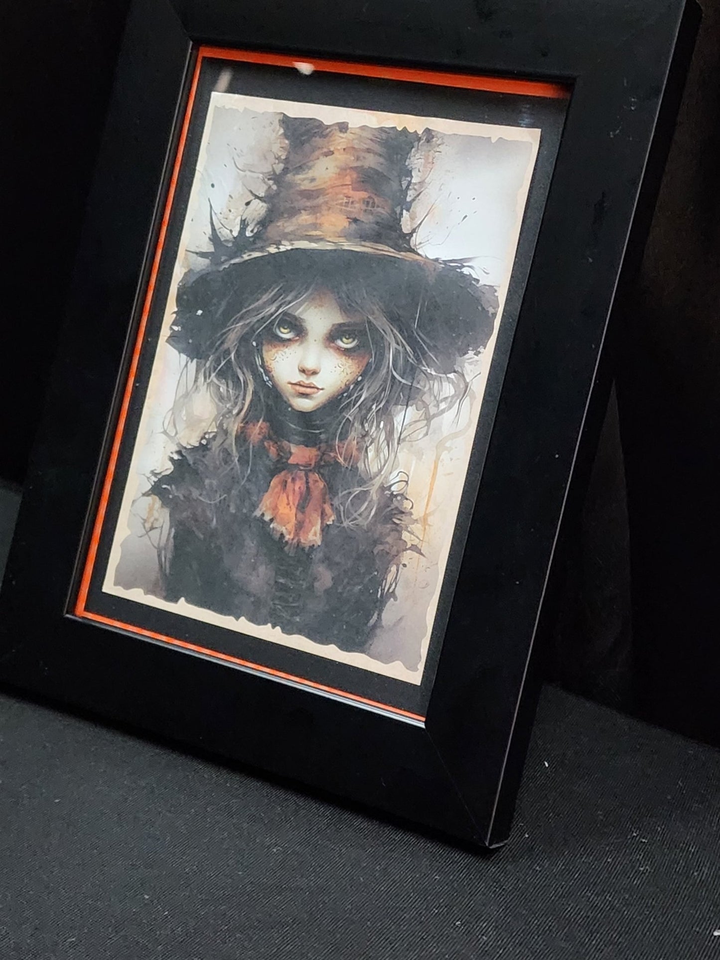 Cursed Creepy Girl Framed Print Halloween, Goth, Whimsigoth Wall Hanging - Gothic & Alternative Gift - Haunted