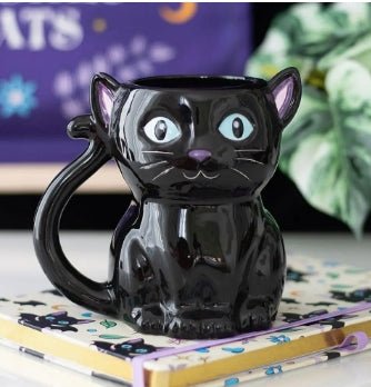 Cute and Creepy Gothic Black Cat Halloween Mug Drinkware - Gothic & Alternative Gift - Haunted