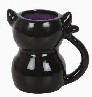 Cute and Creepy Gothic Black Cat Halloween Mug Drinkware - Gothic & Alternative Gift - Haunted